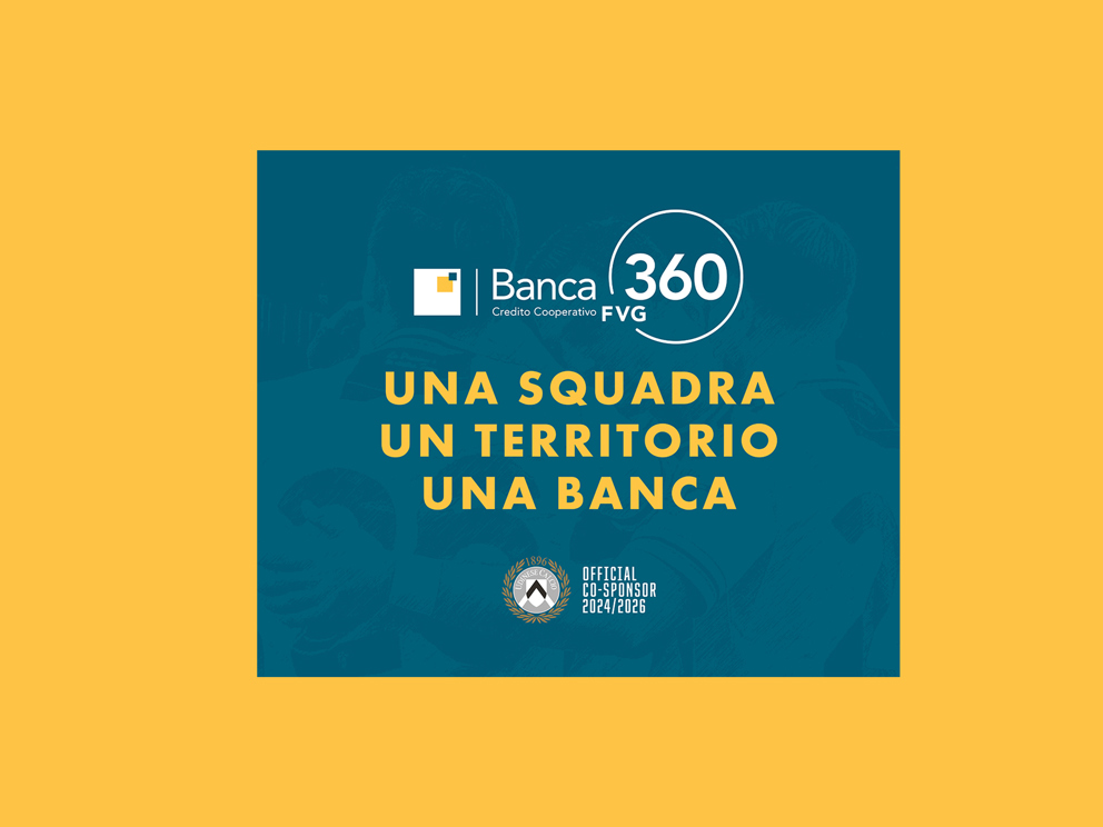 Banca 360 FVG nuovo co-sponsor di Udinese Calcio 
